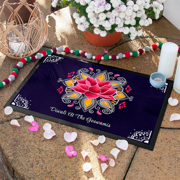 Personalised Diwali Rangoli Decoration Mat available to buy at www.giftsfinder.co.uk