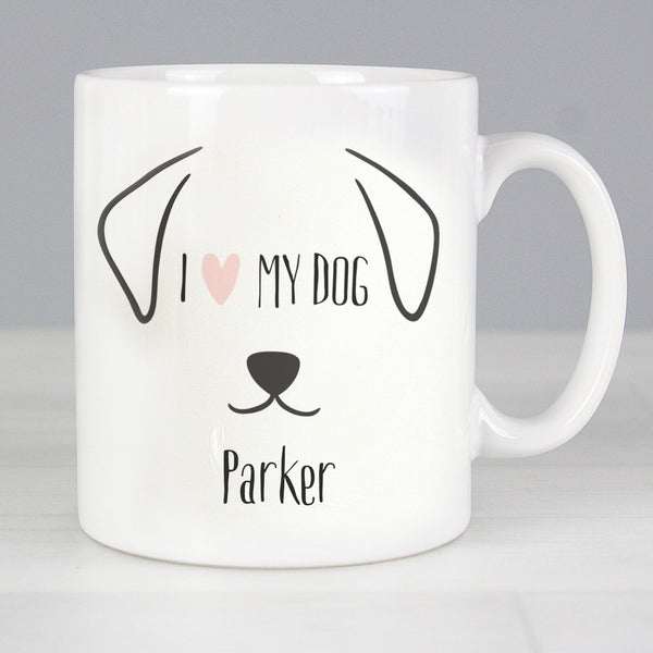 Personalised Dog Features Mug available to buy at www.giftsfinder.co.uk