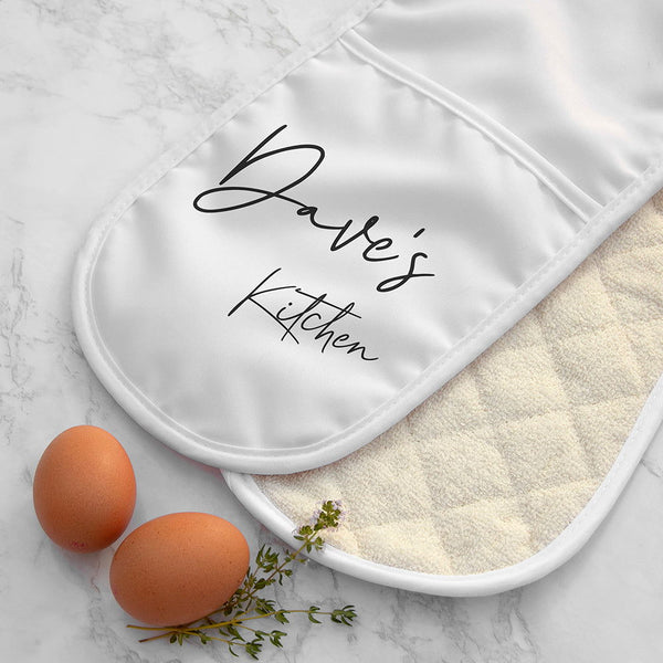 Personalised Double Oven Glove available to buy at www.giftsfinder.co.uk