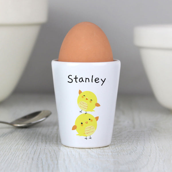 Personalised Easter Chicks Egg Cup available to buy at www.giftsfinder.co.uk