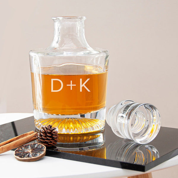 Personalised Elegance Initials Round Decanter available to buy at www.giftsfinder.co.uk