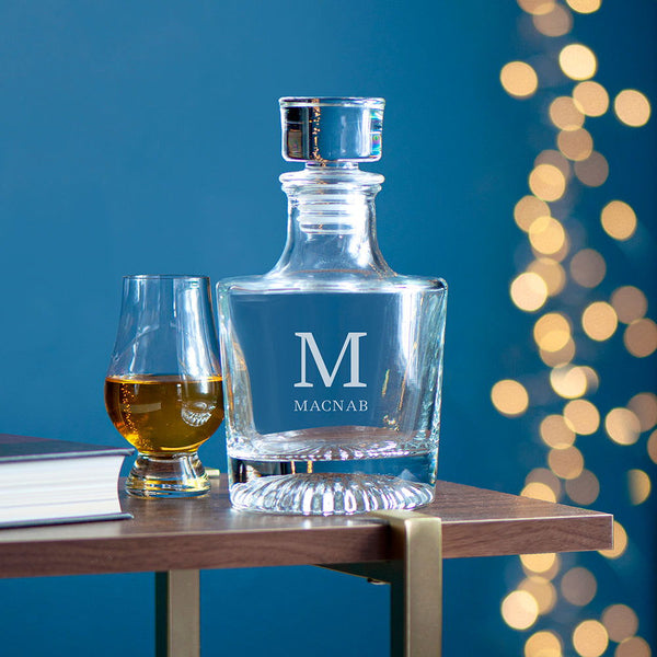 Personalised Elegance Monogram Round Decanter available to buy at www.giftsfinder.co.uk