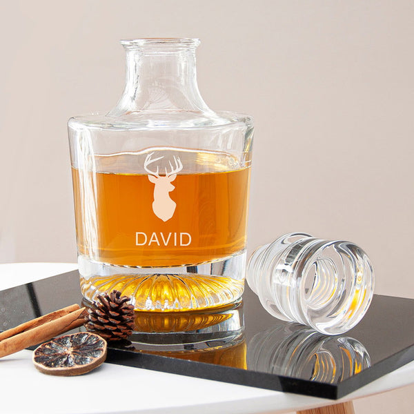 Personalised Elegance Stag Round Decanter available to buy at www.giftsfinder.co.uk