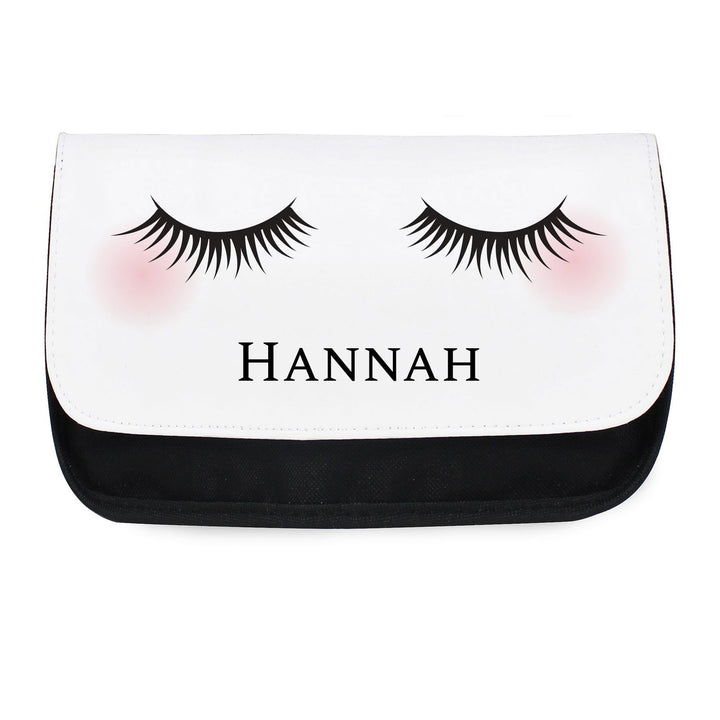 Personalised Eyelashes Make Up Bag available to buy at www.giftsfinder.co.uk