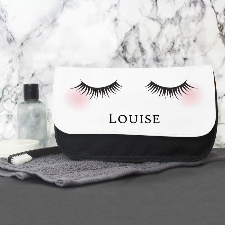 Personalised Eyelashes Make Up Bag available to buy at www.giftsfinder.co.uk