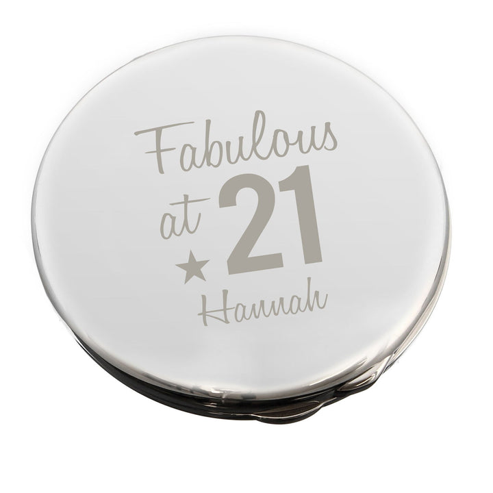 Personalised Fabulous Birthday Big Age Compact Mirror available to buy at www.giftsfinder.co.uk