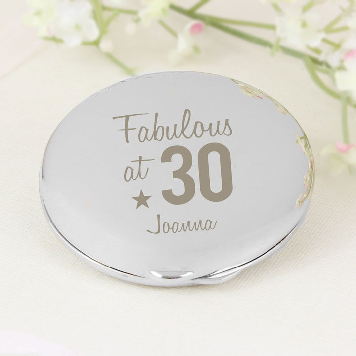 Personalised Fabulous Birthday Big Age Compact Mirror available to buy at www.giftsfinder.co.uk