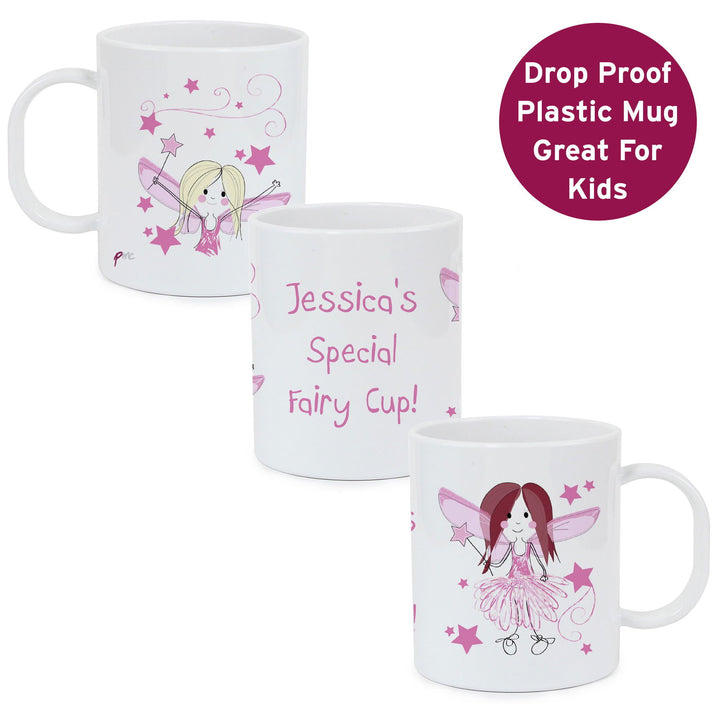 Personalised Fairy Plastic Mug available to buy at www.giftsfinder.co.uk