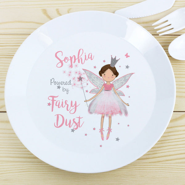 Personalised Fairy Princess Plastic Plate available to buy at www.giftsfinder.co.uk