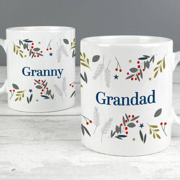 Personalised Festive Christmas Mug Set available to buy at www.giftsfinder.co.uk