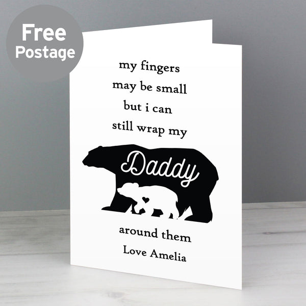 Personalised Fingers may be small Card available to buy at www.giftsfinder.co.uk