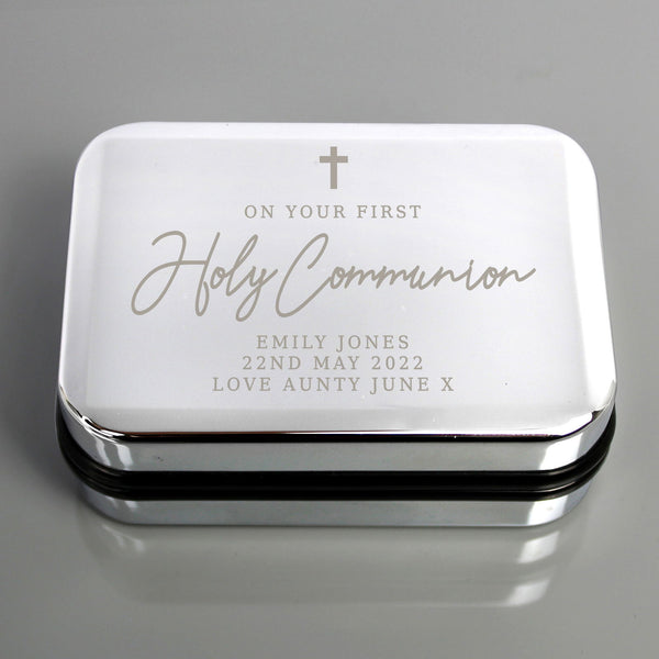 Personalised First Holy Communion Necklace Box available to buy at www.giftsfinder.co.uk