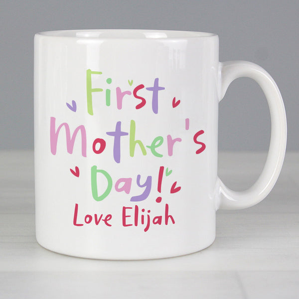 Personalised First Mother's Day Mug available to buy at www.giftsfinder.co.uk