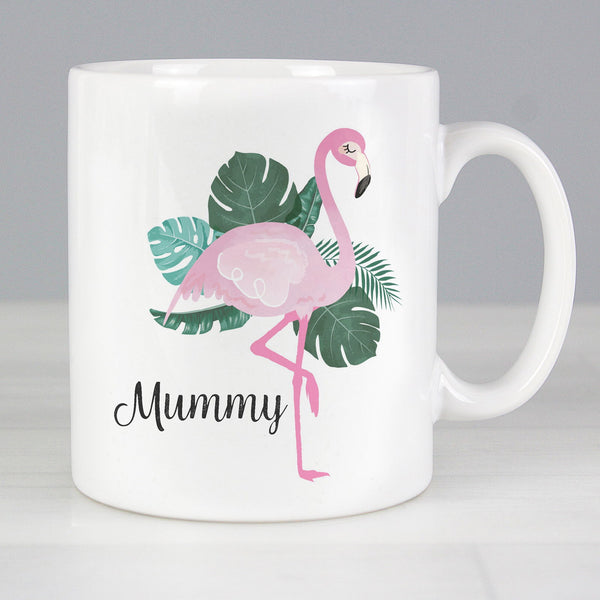 Personalised Flamingo Mug available to buy at www.giftsfinder.co.uk