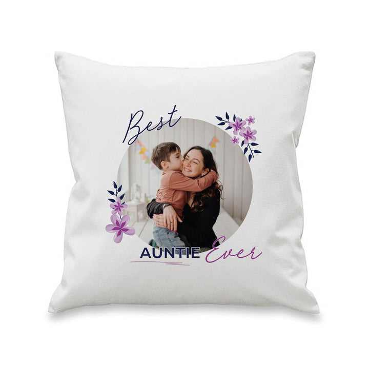 Personalised Floral Best Ever Photo Upload Cushion available to buy at www.giftsfinder.co.uk