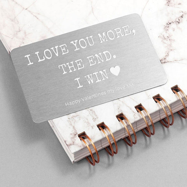 Buy Personalised 'I love you more' Wallet Keepsake available now at www.giftsfinder.co.uk