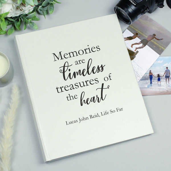 Personalised 'Memories are Timeless' Traditional Album available to buy at www.giftsfinder.co.uk