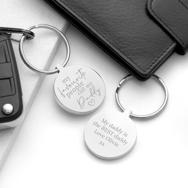 Buy Personalised 'My Favourite People Call Me Daddy' Keyring available now at www.giftsfinder.co.uk