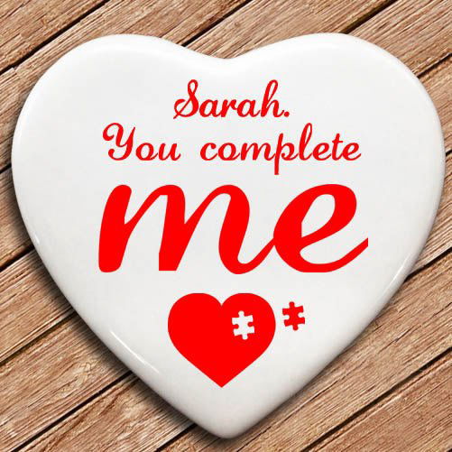 Buy Personalised  You Complete Me Heart Keepsake available now at www.giftsfinder.co.uk