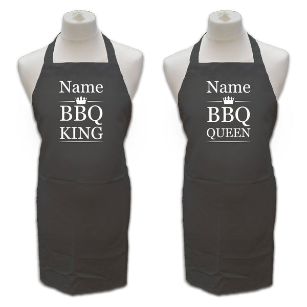 Buy Personalised Black Apron with Name - BBQ King/Queen available now at www.giftsfinder.co.uk