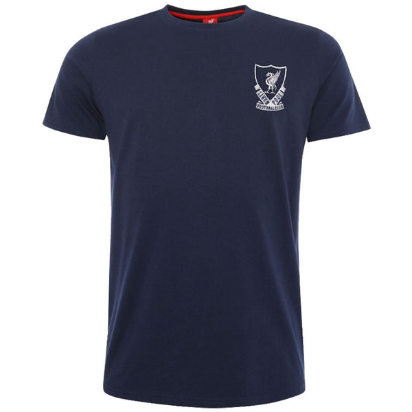 Liverpool Fc 88-89 Crest T Shirt Mens Navy L