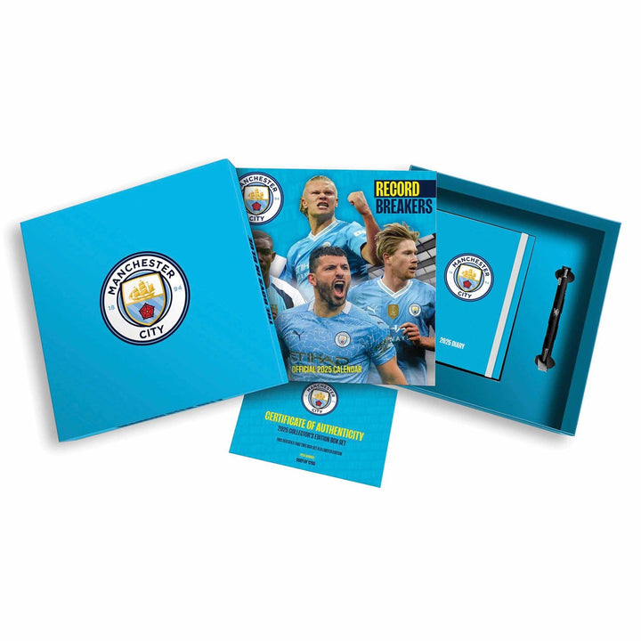 Manchester City FC Calendar & Diary Musical Gift Box 2025 - part of the Personalised Calendars collection