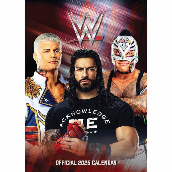 WWE Men Official 2025 A3 Wall Calendar