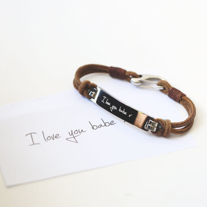 Men's Leather Tan Bracelet - 