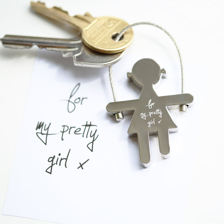 Skipping Sally Key Ring Handwriting Engraving - 