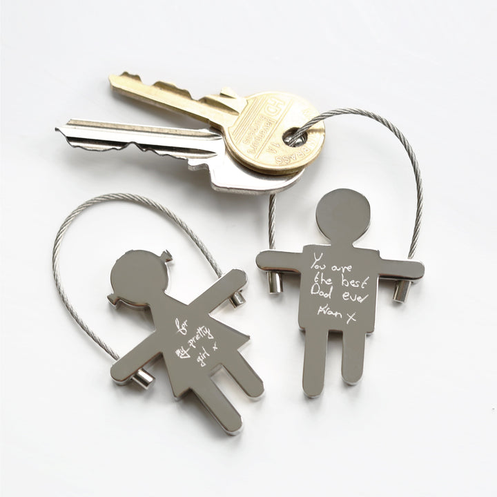 Skipping Sam Key Ring Handwriting Engraving - Wear We Met