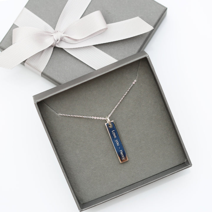 Sterling Silver Bar Necklace - part of the Personalised Necklaces collection