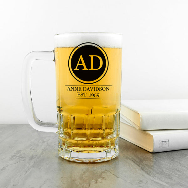 Monogram Circle Beer Glass Tankard