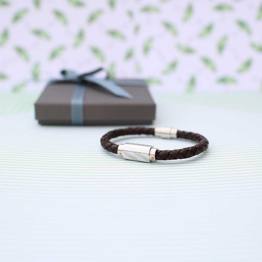 Personalised Twisted Leather Bracelet - 