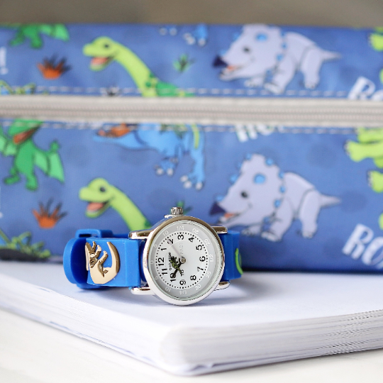 Engraved Kids 3D Dinosaur Watch - Blue - Wear We Met