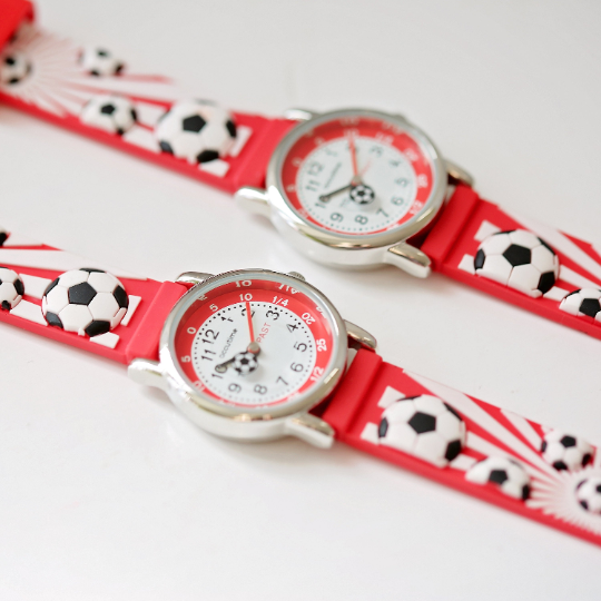 Engraved Kids 3D Football Watch - Red - Wear We Met