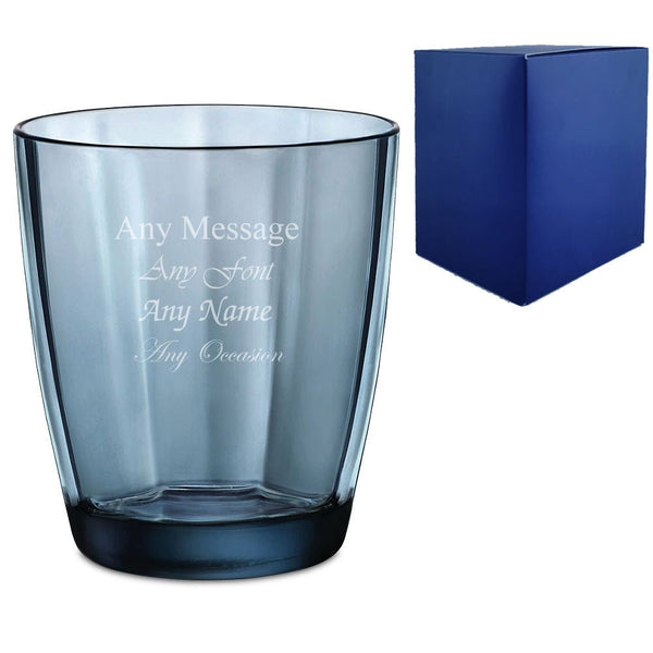 Engraved 300ml Blue Pulsar Whisky Glass With Gift Box - 