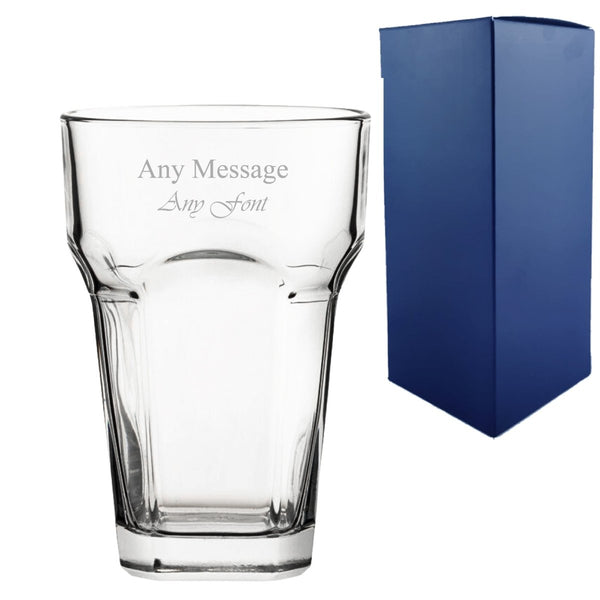 Buy Engraved American Style Wavy Hiball 14oz/414ml, San Marco Glass, Any Message from www.giftsfinder.co.uk