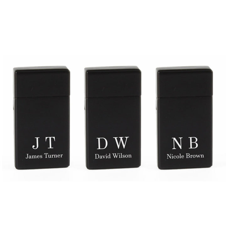 Buy Engraved Jet Gas Lighter Black Initials Gift Boxed from www.giftsfinder.co.uk