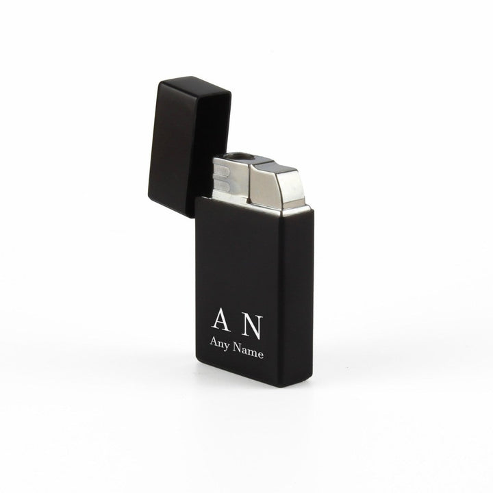 Buy Engraved Jet Gas Lighter Black Initials Gift Boxed from www.giftsfinder.co.uk