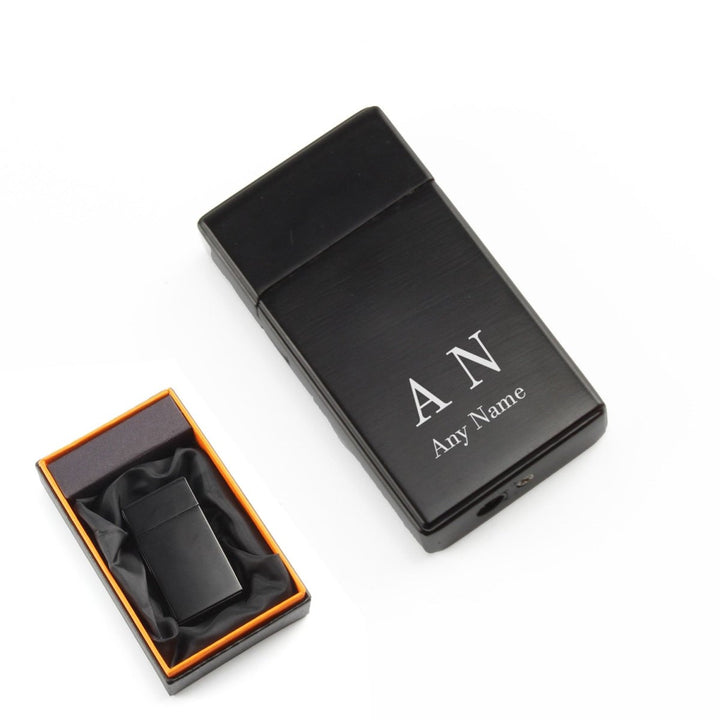 Buy Engraved Jet Gas Lighter Black Initials Gift Boxed from www.giftsfinder.co.uk