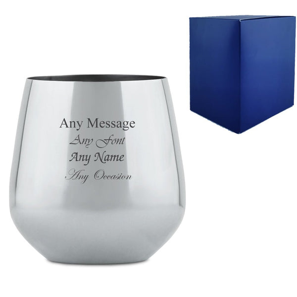 Buy Engraved Metal Silver Wine Tumbler from www.giftsfinder.co.uk