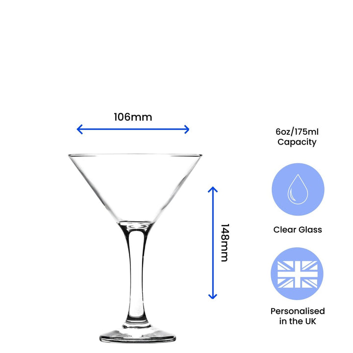 Engraved Petite Martini Glass