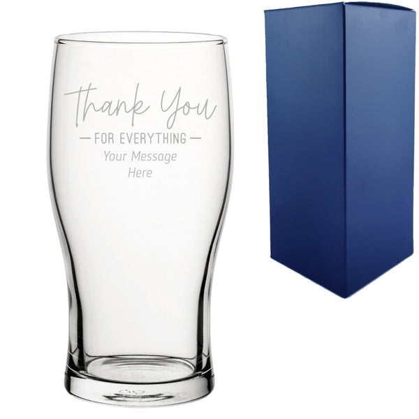 Buy Engraved Pint Glass with Thank You for Everything Design from www.giftsfinder.co.uk