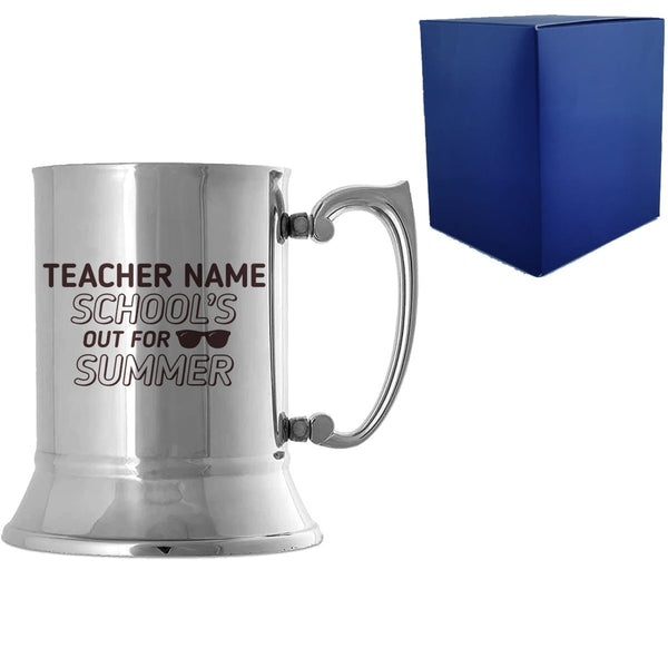 Buy Engraved Teacher Metal Tankard with School's Out For Summer Design from www.giftsfinder.co.uk