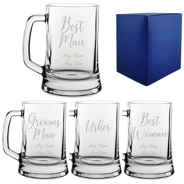 Buy Engraved Wedding Guest Tankard, Grooms Man or Any Text, 16oz, Handwritten Font from www.giftsfinder.co.uk