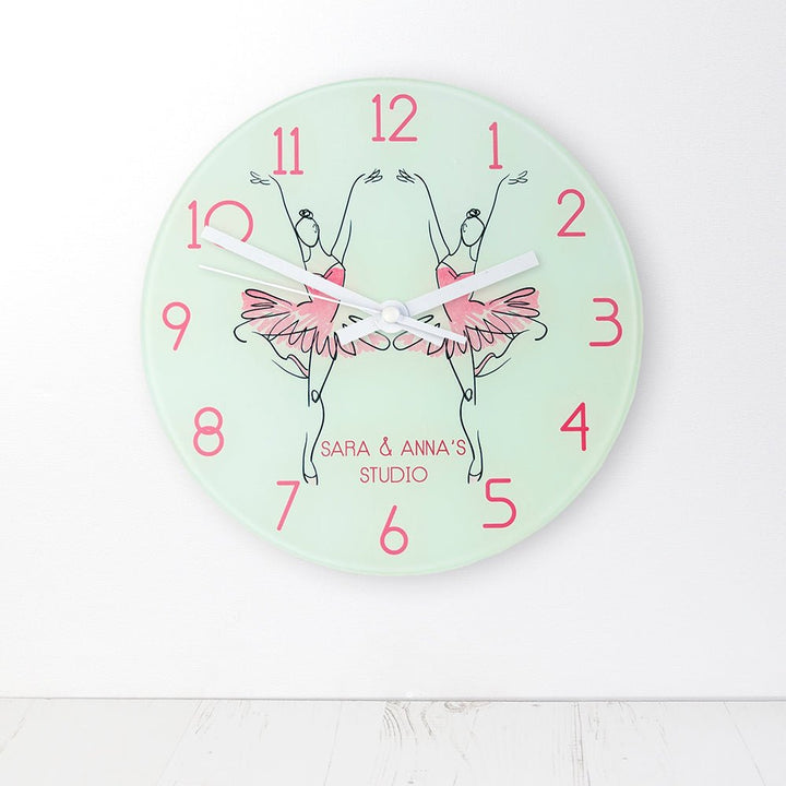 Buy Graceful Ballet Dancer Personalised Wall Clock at www.giftsfinder.co.uk