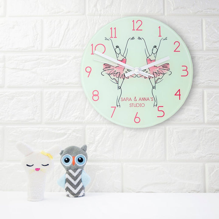 Buy Graceful Ballet Dancer Personalised Wall Clock at www.giftsfinder.co.uk