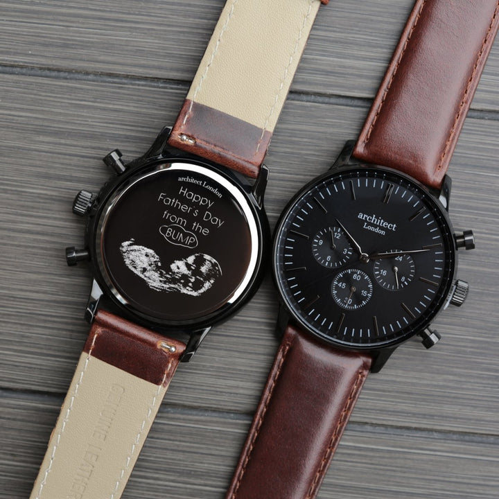 Buy Handwriting Engraving - Men's Architect Motivator Black With Walnut Strap from www.giftsfinder.co.uk