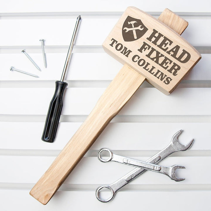 Head Fixer Personalised Wooden Mallet in gift category Personalised DIY Tools