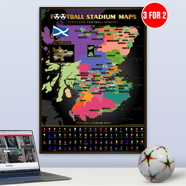 Scotland Football Stadium Scratch-Off Map